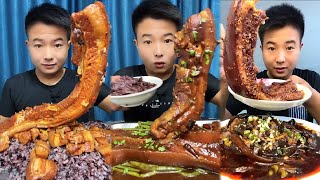 Chinese Food Mukbang Eating Show Asmr | Braised Pork Belly With Yellow Stewed Sauce​ And Rice