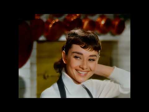 Audrey Hepburn 1954 Sabrina colorized scene remastered 4k Best Restoration