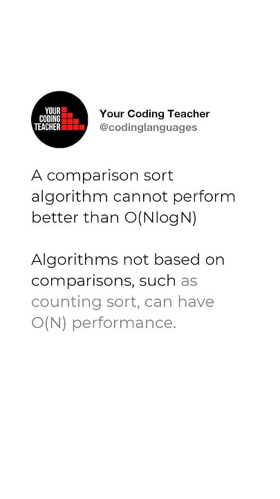 A comparison sort algorithm cannot perform better than O(NlogN