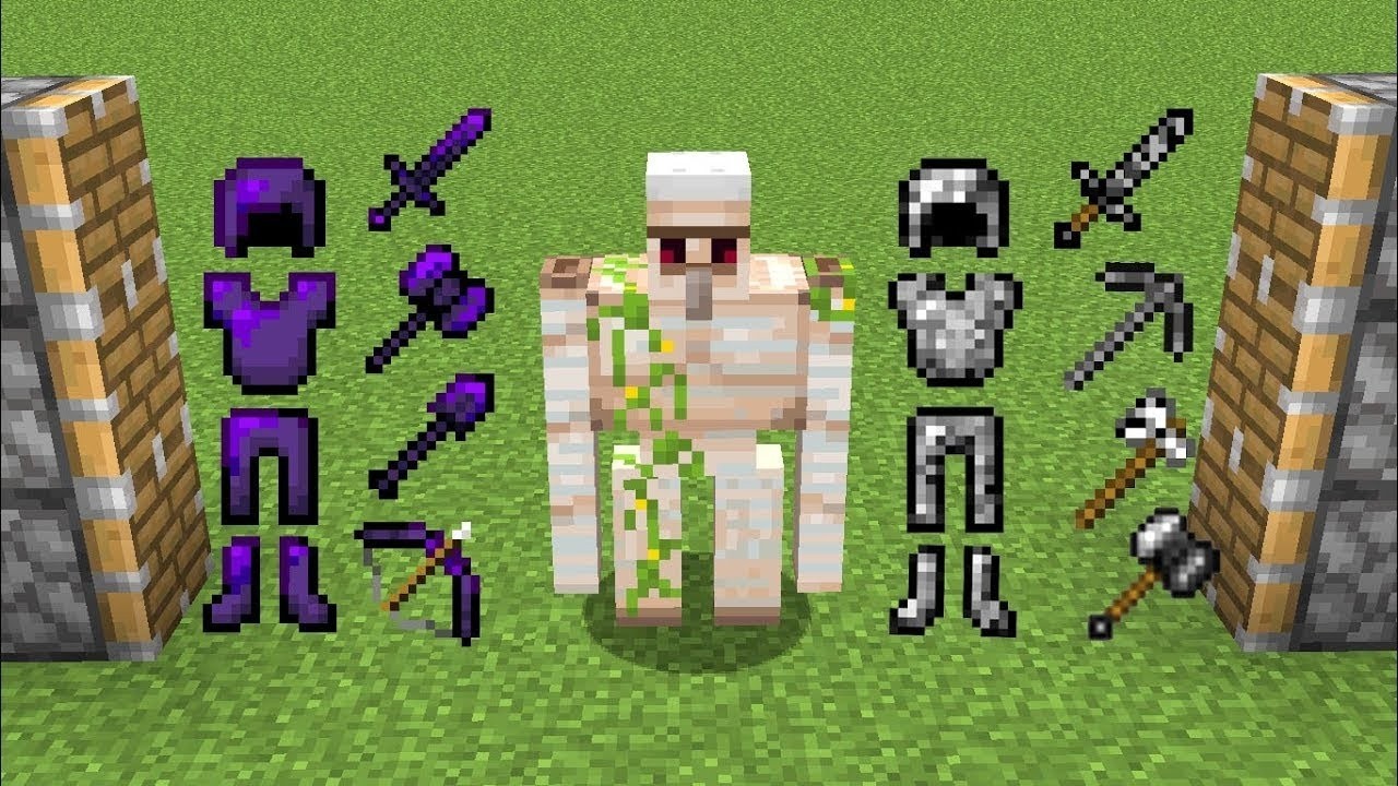 new obsidian armor + iron golem + bedrock armor = ???