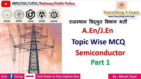 राजस्थान विद्युत विभाग भर्ती 2021 || EC/EIC Preparation | Semiconductor Part 1|MCQ | RSEB A.En/J.En