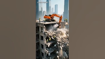 Horrifying Moment! When the Building Collapsed 😱 #construction #excavator #shorts #disasterscene
