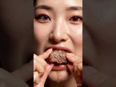 肉を食べる女　The Woman Who Eats Meat　#ASMR #Shorts #Satisfying