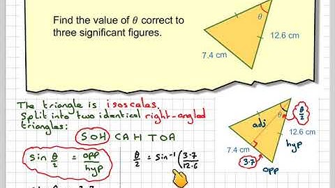 Using trigonometry to find an angle in an isosceles triangle