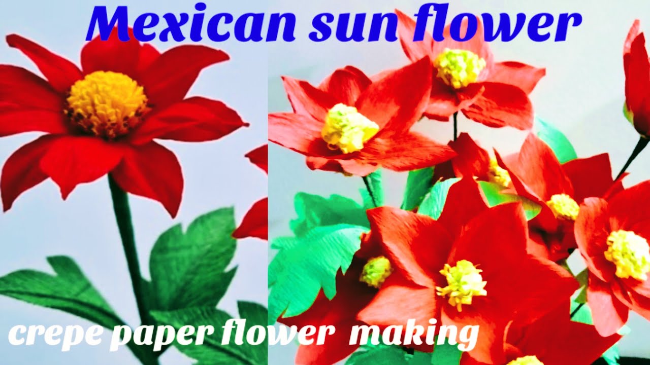 How To Make Mexican Sunflower Weed Paper Flower L Crepe Paper Flower how-to-make-mexican-sunflower-weed-paper-flower-l-crepe-paper-flower