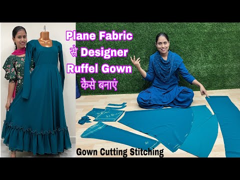 High low gown cutting and stitching /party wear dress cutting and  stitching/ up down/ high low dress - YouTube