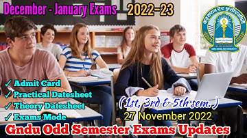 Gndu Odd Semester Exams Updates 2022 || Gndu Exams News || Gndu Datesheet 2022 || Gndu Exams Updates