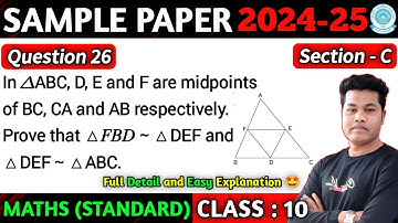 In triangle ABC, D, E and F are midpoints of BC, CA and AB respectively Prove that triangle 𝐹𝐵𝐷 ∼