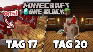 Ich habe 20 TAGE MINECRAFT ONE BLOCK gespielt und DAS ist passiert! | 0,1% BABY PILZKUH!