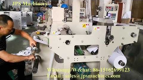 JPS-320C-TR Blank Label slitter & rotary die cutter machine with turret rewinder to Syria