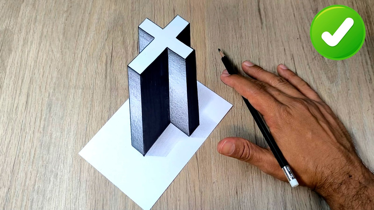 Dibujo 3D Fácil 🔥 Cómo Crear una CRUZ con Efecto de PROFUNDIDAD