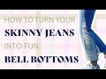 how to turn your skinny jeans into wide leg jeans (with or without a sewing machine!)