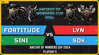 WC3 - Fortitude &amp; Sini vs Lyn &amp; Sok - Playday 5 - Ancient of Wonders Cup 2024