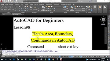 Autocad for beginners  Hatch, Area and boundary command in autocad( Lesson#8)