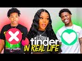 1 girl swipes 7 guys  tinder in real life