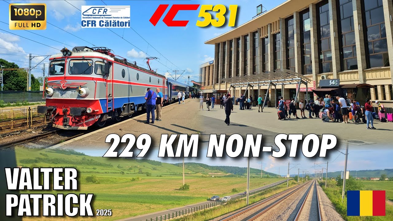 🚄 Cea mai lungă distanță fără oprire din România cu trenul ! Intercity Brașov–Teiuș