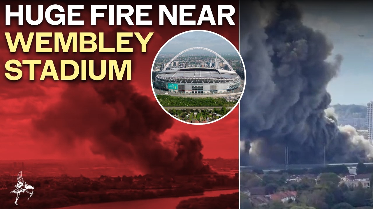 Huge fire breaks out near Wembley Stadium as smoke fills London sky