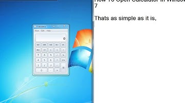 Easy Way To Open Calculator In Windows 7 - How To Video