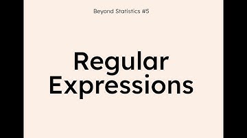 Regular Expressions | Technical Tools for Data Scientists – Beyond Statistics