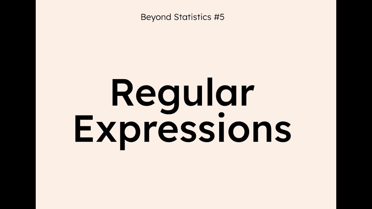 Regular Expressions | Technical Tools for Data Scientists – Beyond Statistics