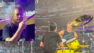 Kirk’s funny reaction 🤣 when James, Rob and Lars start jamming Justice for all in Tampa #metallica