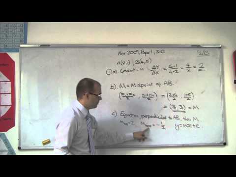 Thurston's Top Tips - Co-ordinate Geometry - find gradient, midpoint, perpendicular equation
