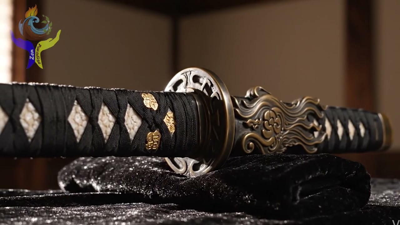 Ornate Katana Hilt Close-Up • Dark Chamber Focus • Zen Ambient Stillness