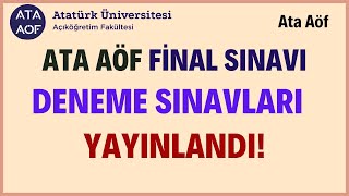 Ata Aöf Final Sınavı Deneme Sınavları Yayında Sınavda Deneme Sınavlarında Soru Çıkar Mi?