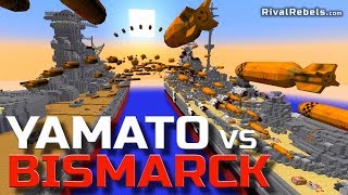 Yamato Vs Bismarck Battleship NUKE WAR in Minecraft