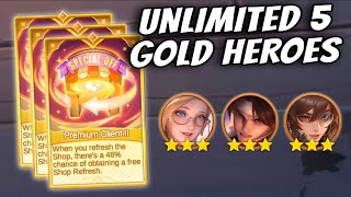 TRIPLE 3 STAR 5 GOLD HEROES!! BEST STRATEGY LATE GAME!! MAGIC CHESS GO GO screenshot 4