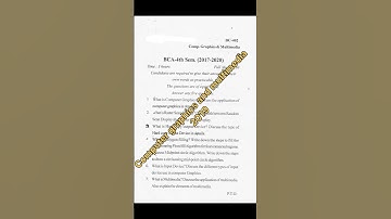 BCA 4th semester (2019) | Computer graphics and multimedia #bca #brabu_university #exam #bca_402