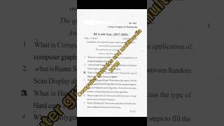 BCA 4th semester (2019) | Computer graphics and multimedia #bca #brabu_university #exam #bca_402