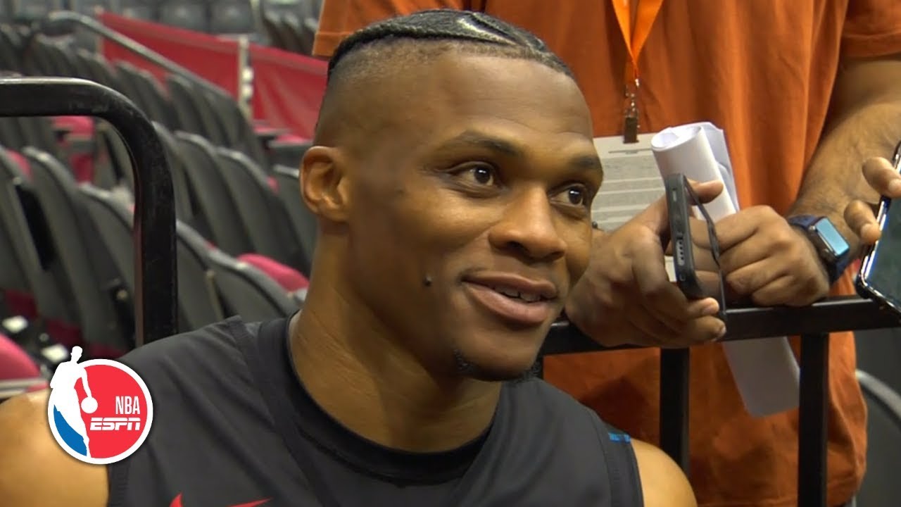 Russell Westbrook Discusses First Houston Rockets Practice Nba On Espn Youtube