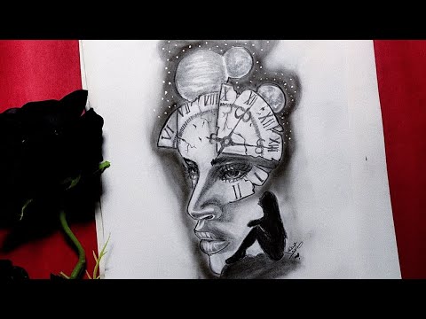 ليت الزمان يعود يوما رسم تعبيري بالرصاص للمبتدئين سلسلة الرسوم التعبيرية   