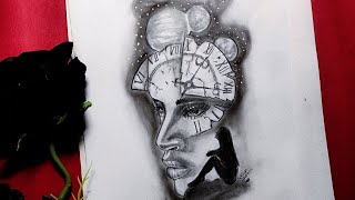 ليت الزمان يعود يوما. رسم تعبيري بالرصاص للمبتدئين| سلسلة الرسوم التعبيرية|| Easy expressive drawing