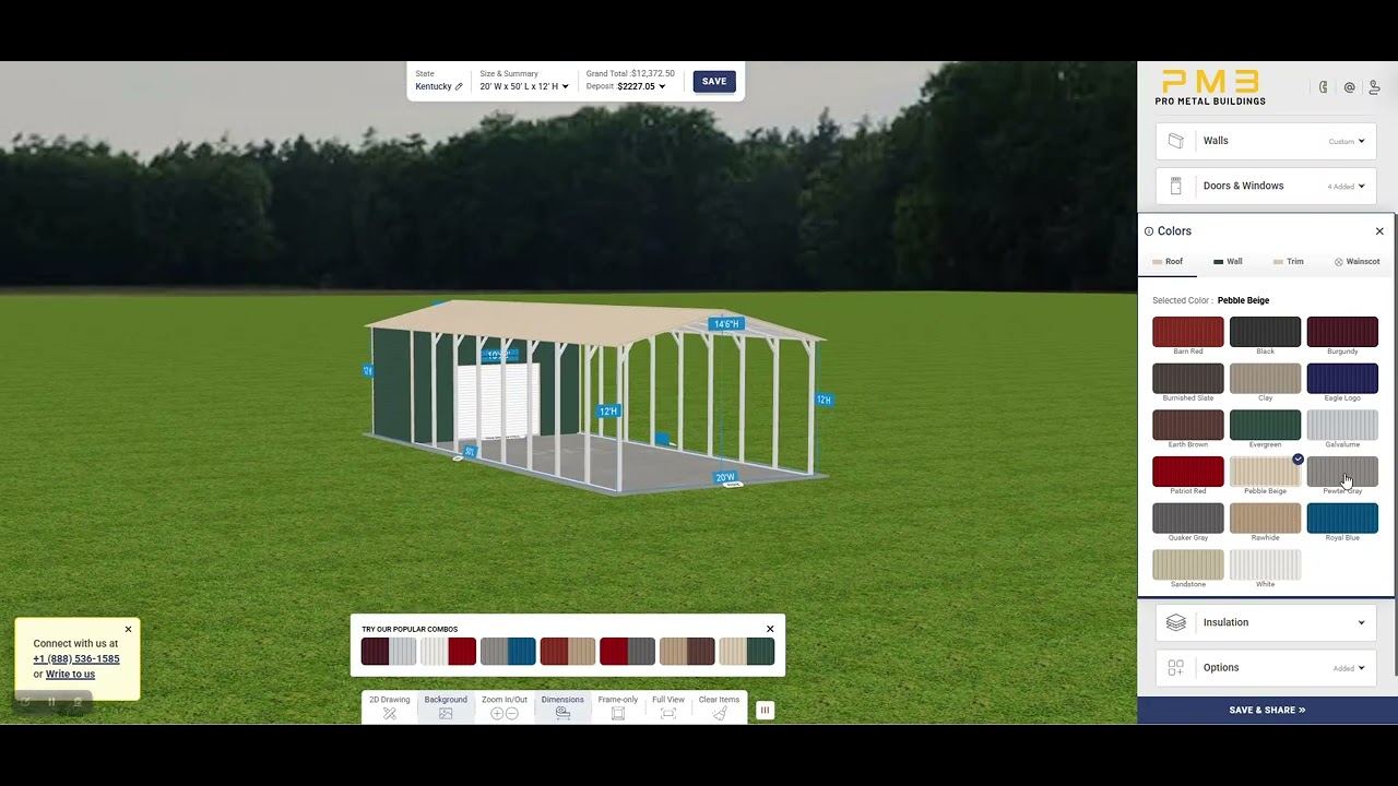 Custom Combo Garage Tour Open Carport Space with Enclosed Storage