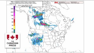 Wildfire Smoke Map Shows Intensifying Conditions Over Prairies, N.w.t.