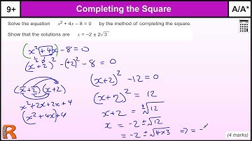 Quadratic Equation Completing the Square GCSE Maths revision Exam paper practice & help