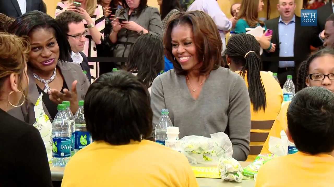 Michelle Obama Visits A Subway Shop