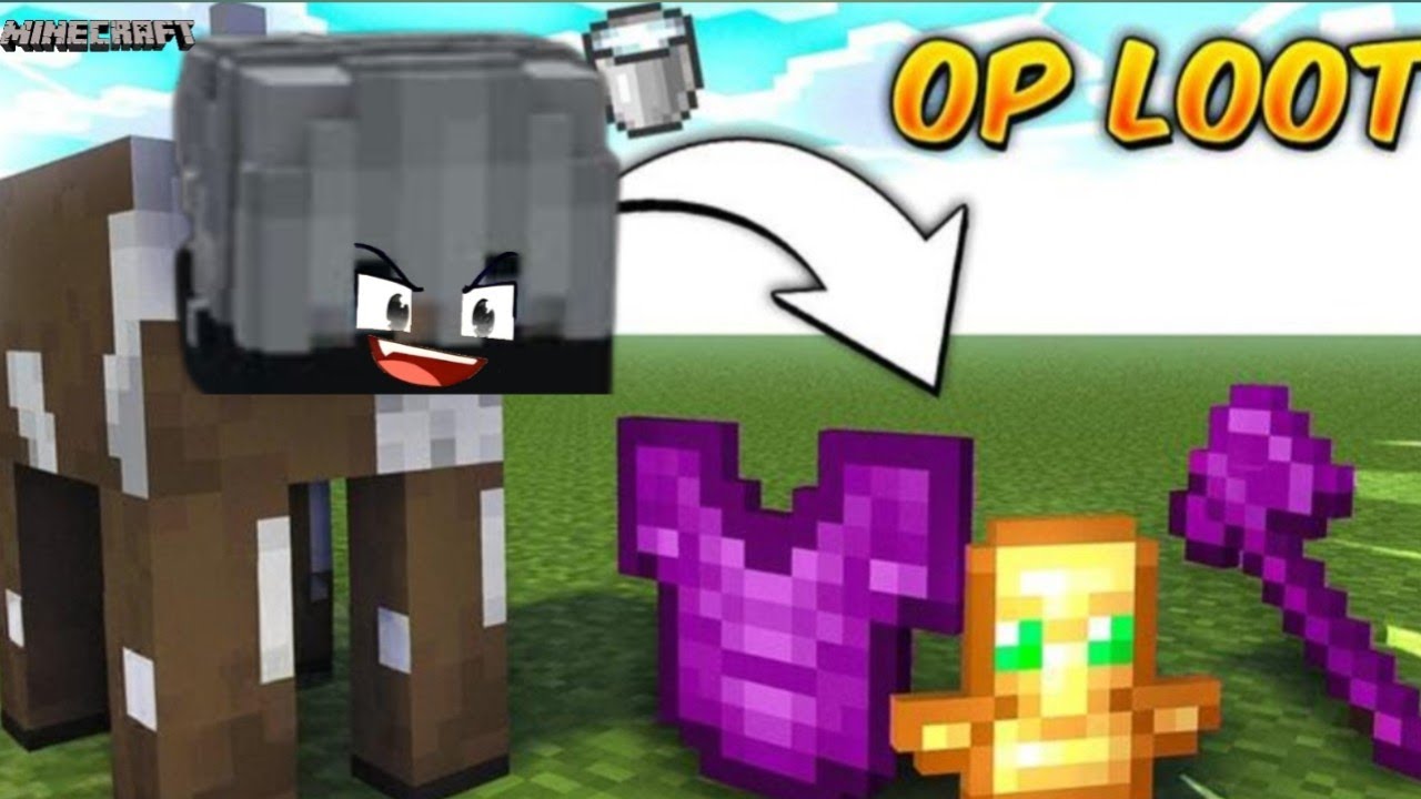 MINECRAFT BUT COW GIVE OP ITEMS 