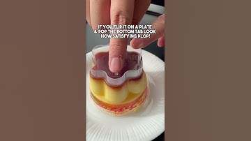 Japan Finds! This custard pudding plops so perfectly when you flick the tab! #japanfinds #pudding