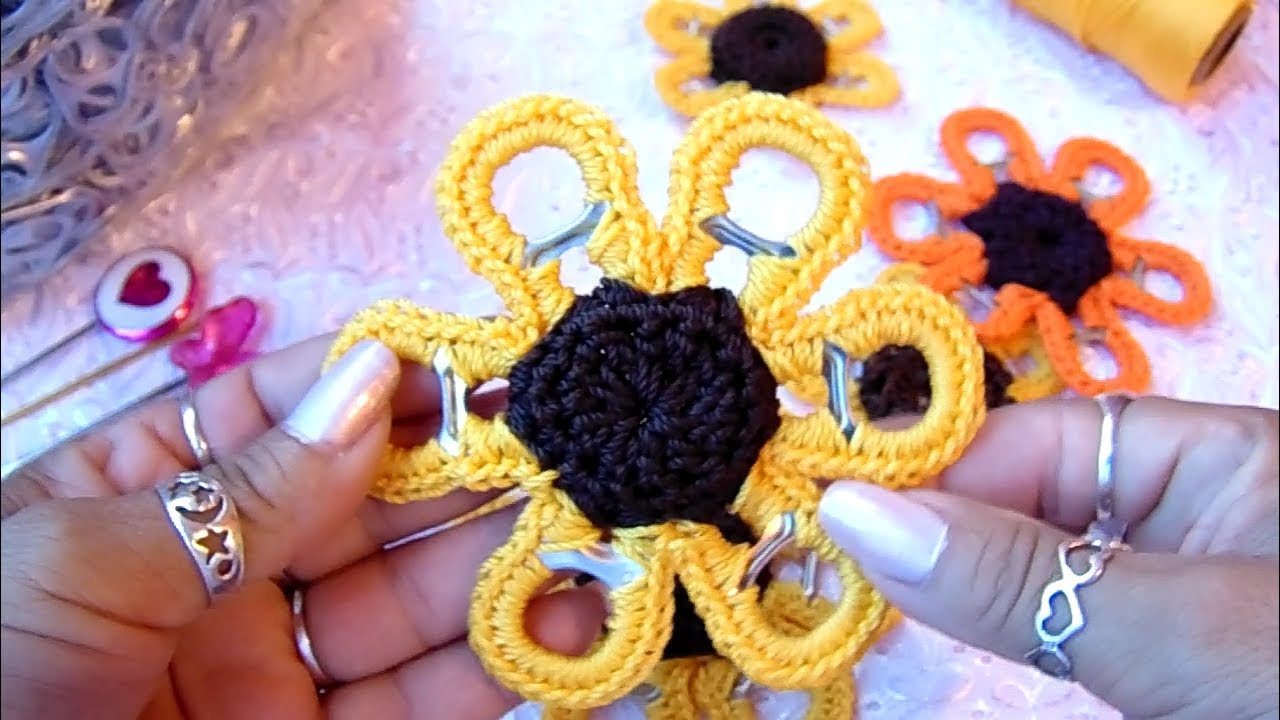 Cómo hacer una flor a Crochet con de lata de Atún - YouTube