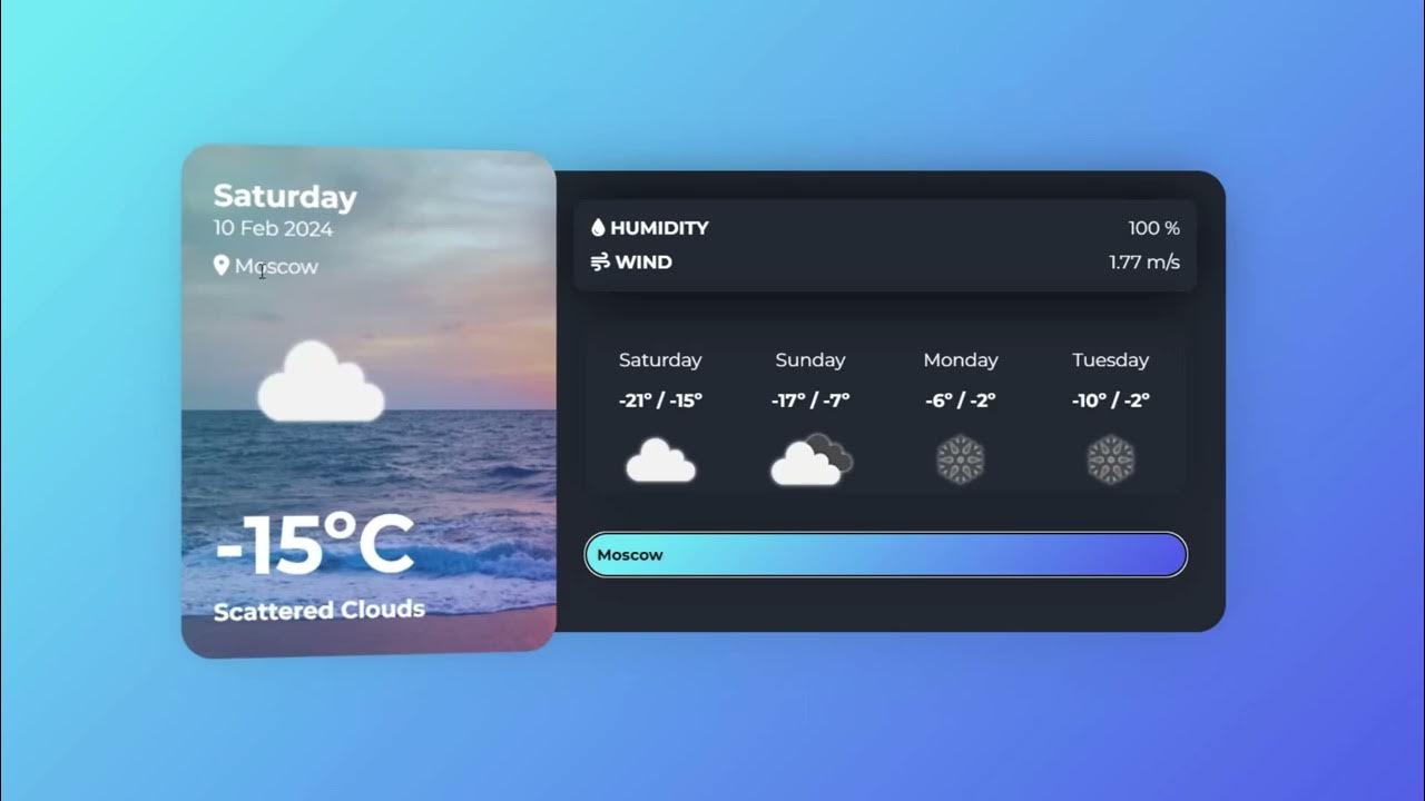 Creating a Weather app using OpenWeatherMap API in HTML, CSS ...