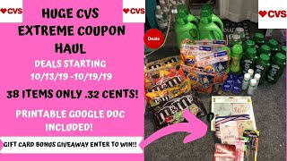 HUGE CVS EXTREME COUPON HAUL DEALS STARTING 10/13/19~38 ITEMS ONLY .32 CENTS PLUS BONUS GIVEAWAY 💃