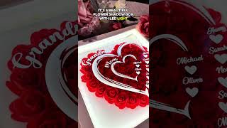 Mom Grandma Hearts Custom Kids' Names | Personalized Flower Shadow Box With LED Light