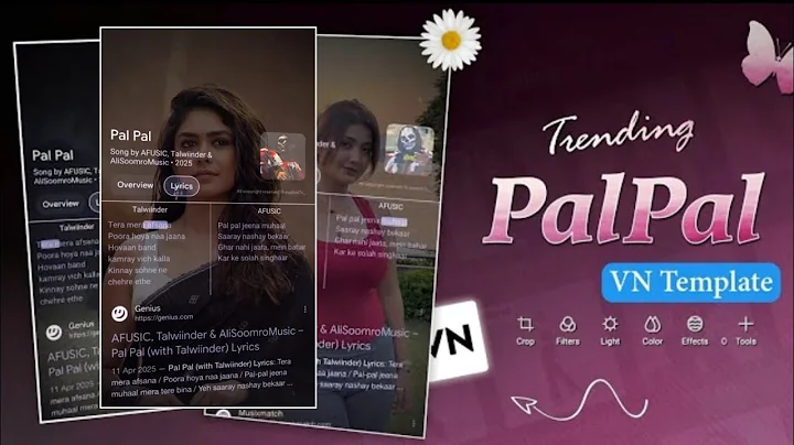 Pal Pal Jeena Muhal Lyrics Video Editing | Pal Pal Song Reels Vn Template | Vn Code Video Editing | 