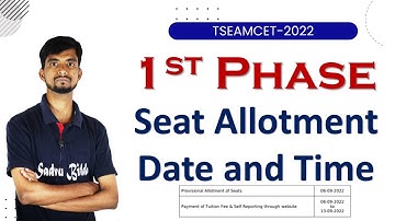 TSEAMCET 2022 First Phase Seat Allotment Dates|Eamcet  1st phase seat allotment dates|