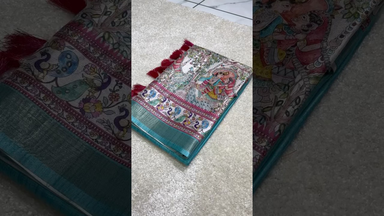 Tussar Silk Madhubani Digital Printed Saree