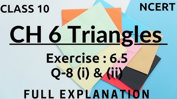 CH 6 Triangles exercise 6.5 question no. 8 (i) and (ii) part of class 10th by Brilliant Mind