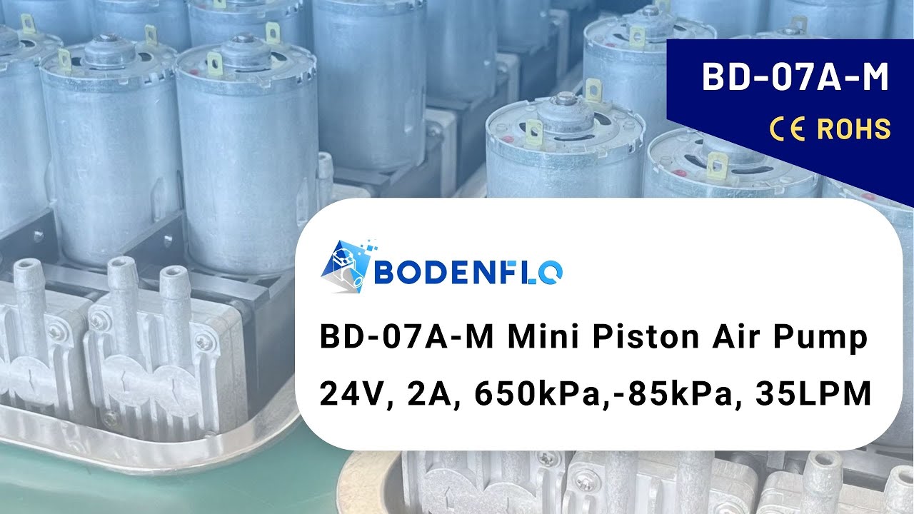 Micro Air Pump 12V 24V 650kpa 35LPM Mini Piston Compressor Pump -85kpa Micro Vacuum Pump BODENFLO